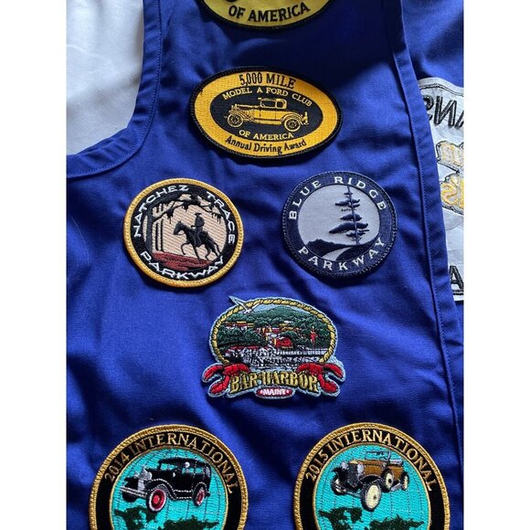 Vintage Kansas Model A Ford Club Vest W/ Patches Blue Unisex - Picture 8 of 9